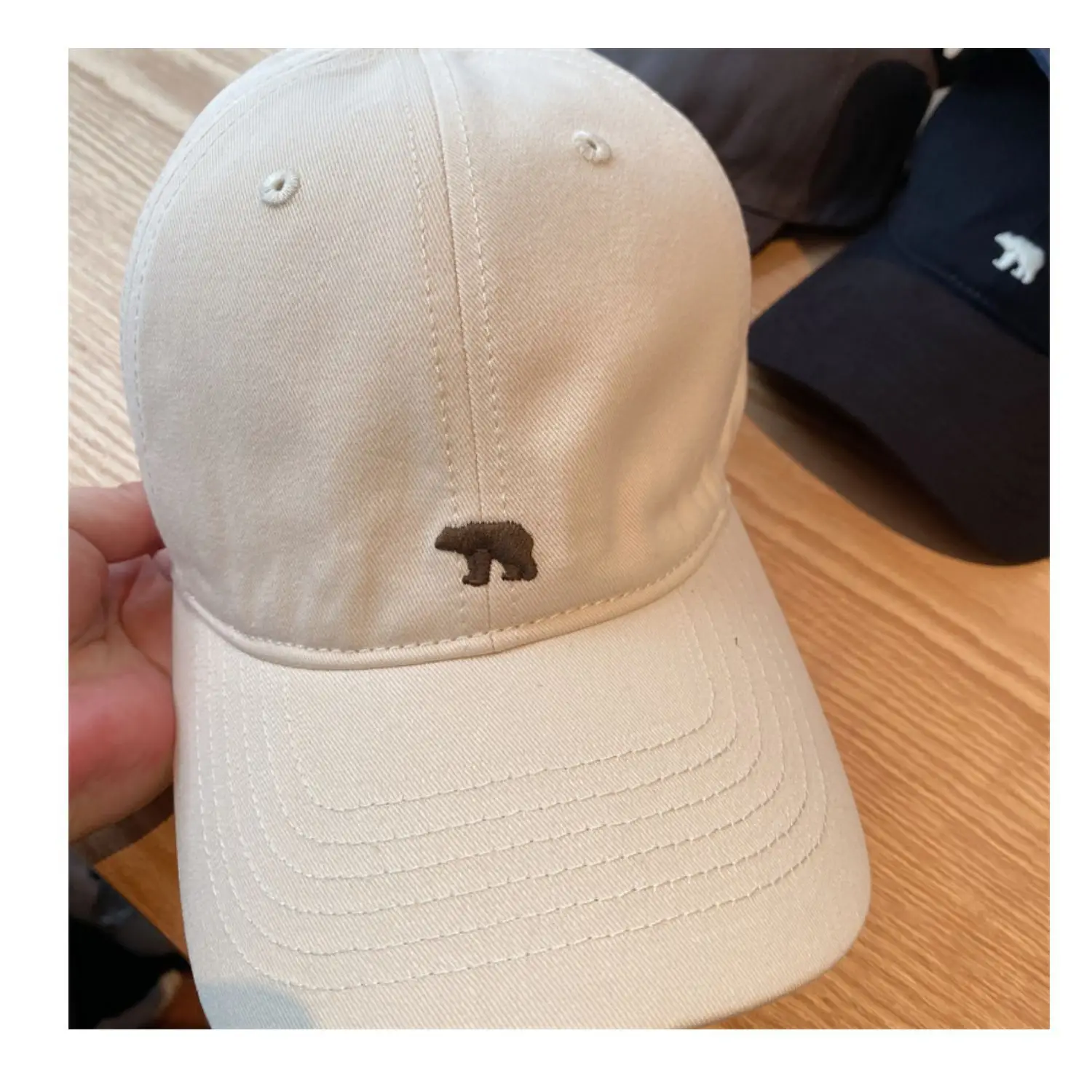 Arctic Bear Embroidered Black Baseball Cap for Women — feature 15