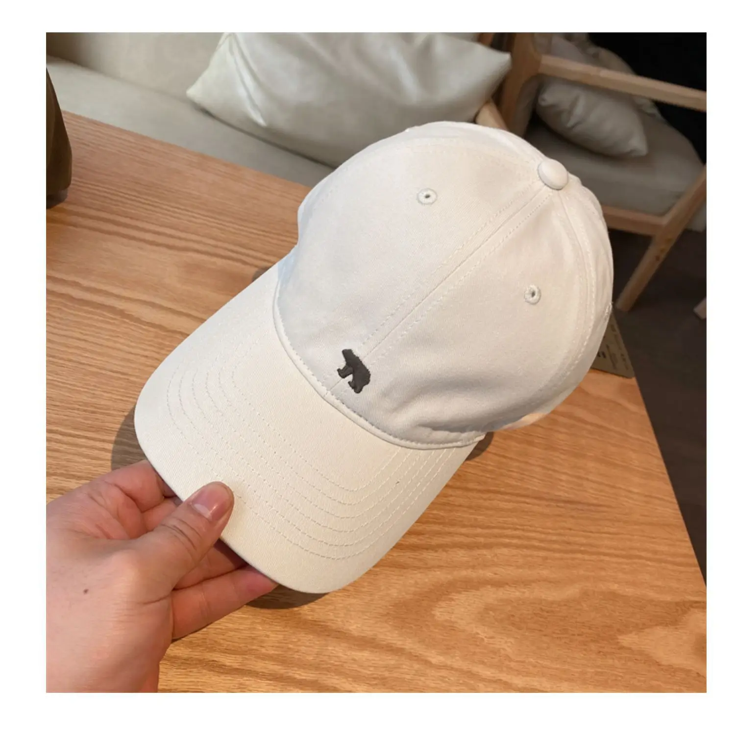 Arctic Bear Embroidered Black Baseball Cap for Women — feature 19