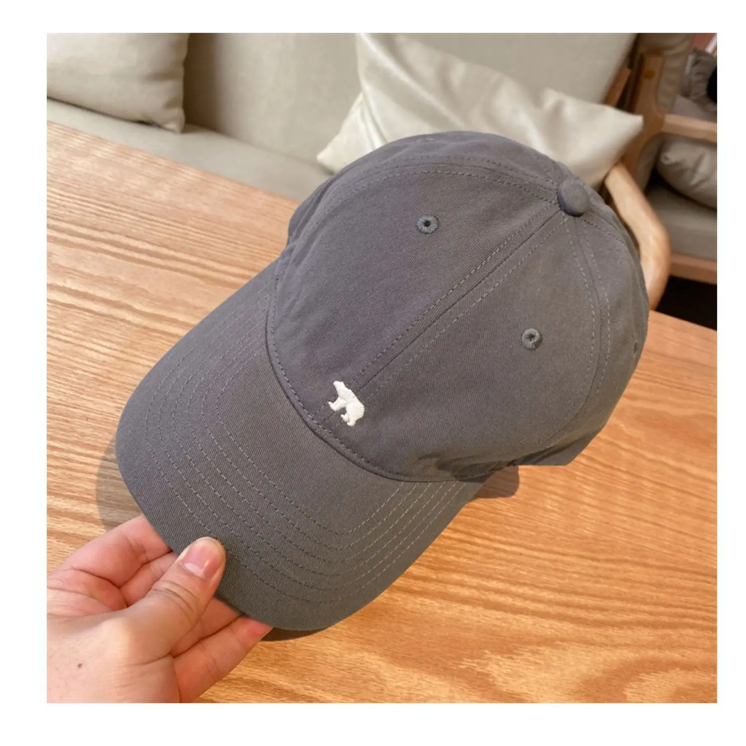 Arctic Bear Embroidered Black Baseball Cap for Women — feature 23