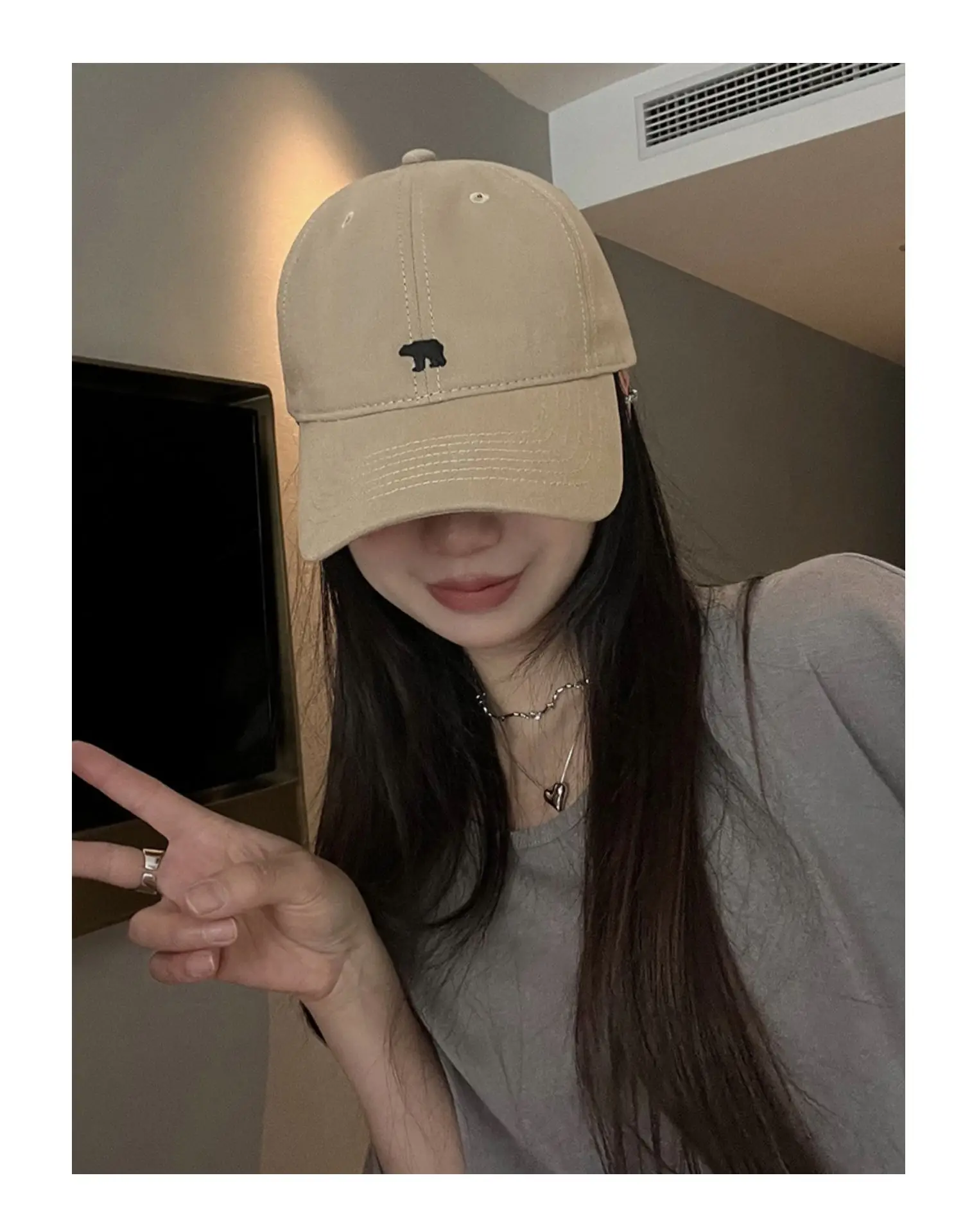 Arctic Bear Embroidered Black Baseball Cap for Women — feature 3