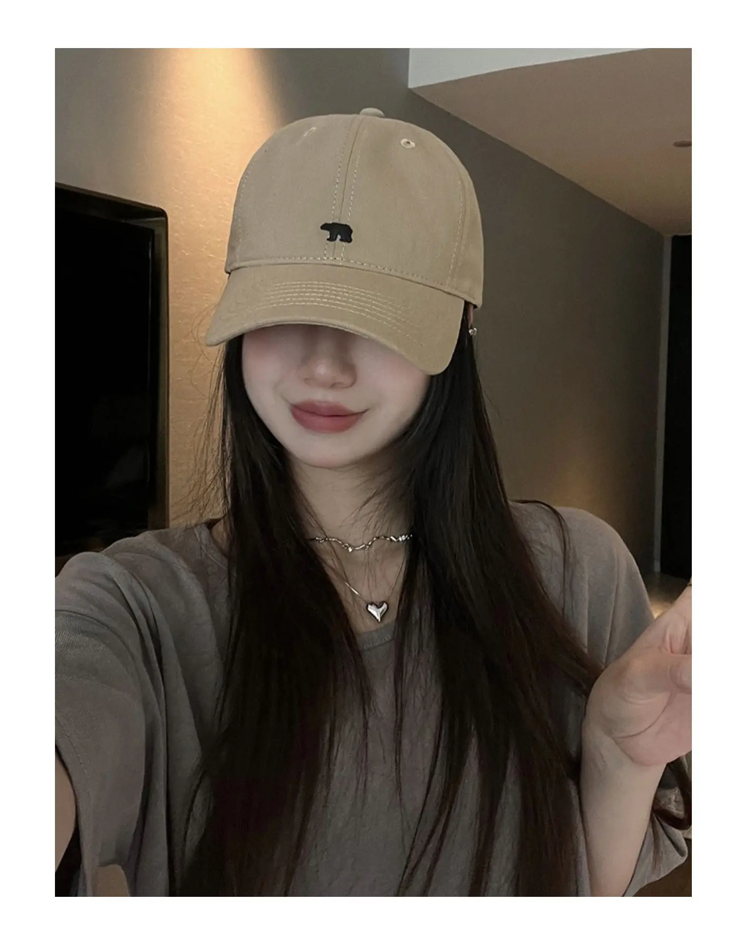 Arctic Bear Embroidered Black Baseball Cap for Women — feature 4