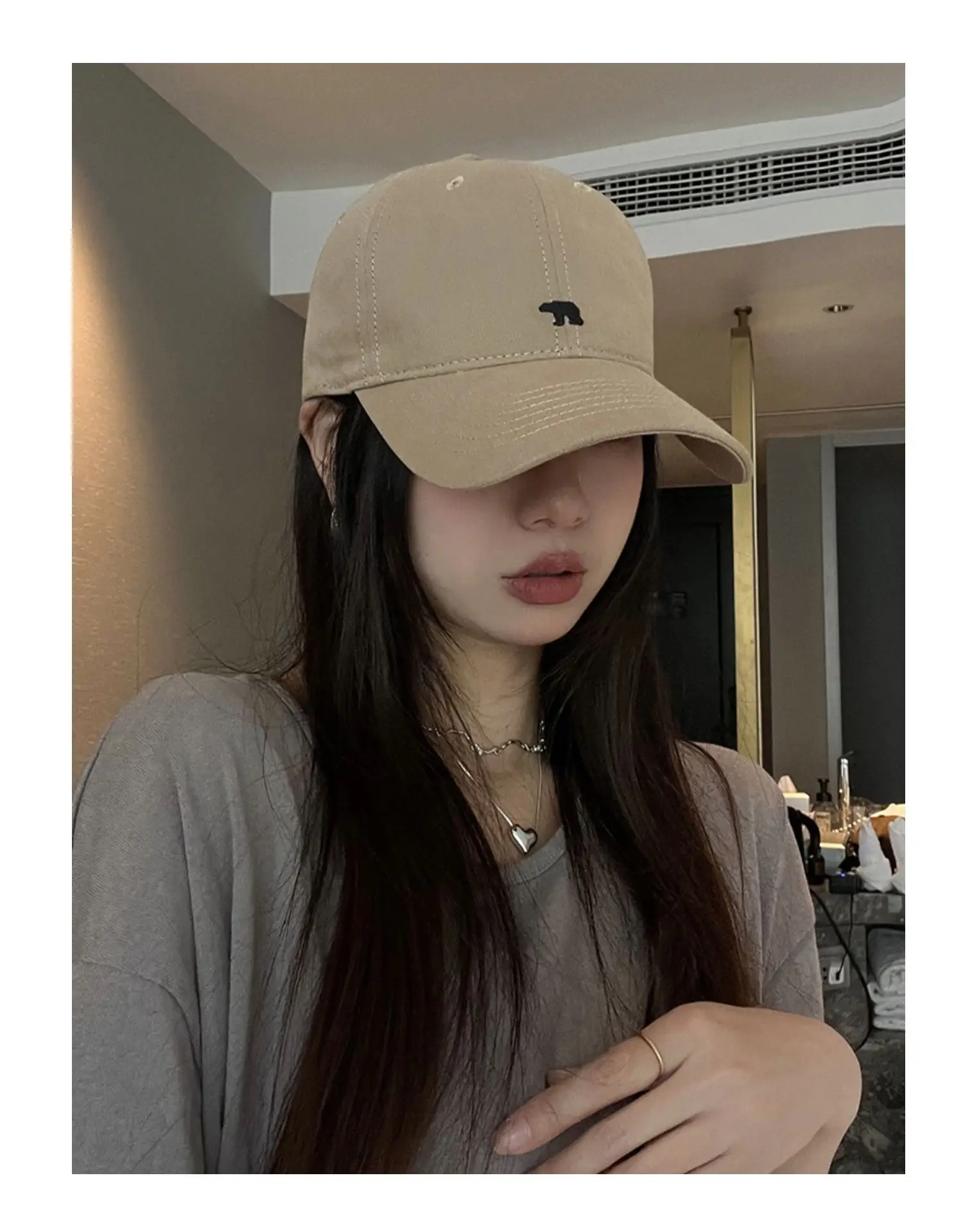 Arctic Bear Embroidered Black Baseball Cap for Women — feature 6