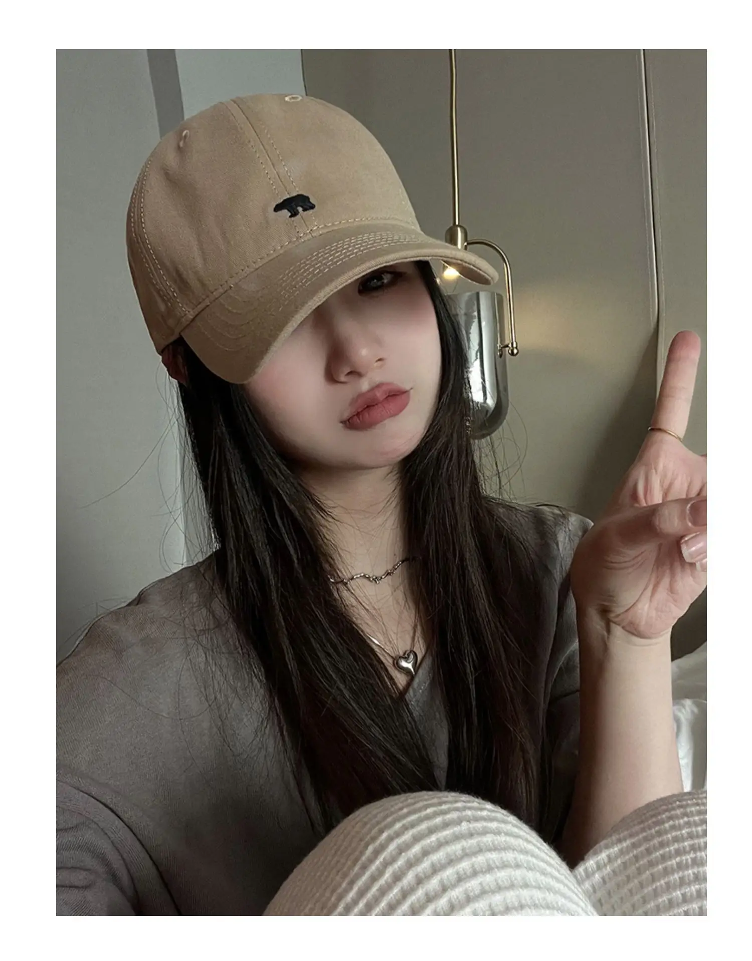 Arctic Bear Embroidered Black Baseball Cap for Women — feature 7