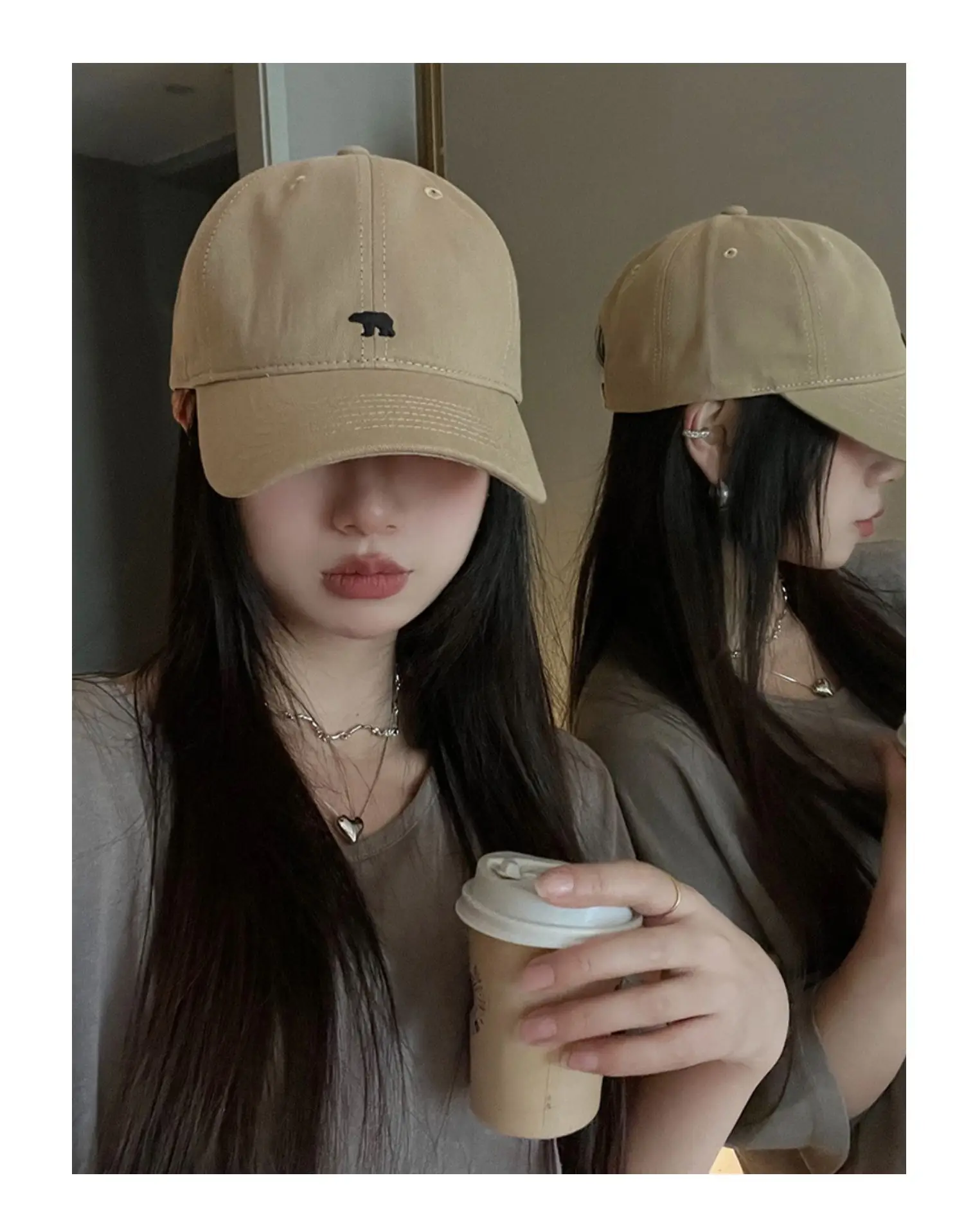 Arctic Bear Embroidered Black Baseball Cap for Women — feature 8
