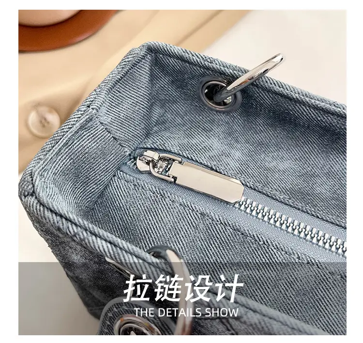 Luxury Grey Quilted Shoulder Bag with Chain Detail — feature 7