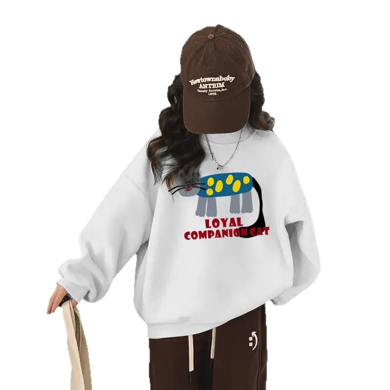 Loyal Companions Sweatshirt White Flame Print Long Sleeve - Image 11