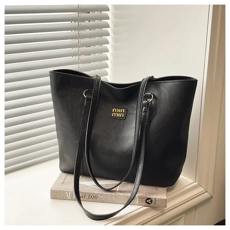 2025 Korean Style Brown Leather Tote Bag for Women - Image 5