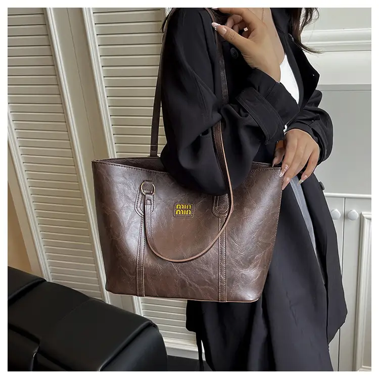 2025 Korean Style Brown Leather Tote Bag for Women — feature 11
