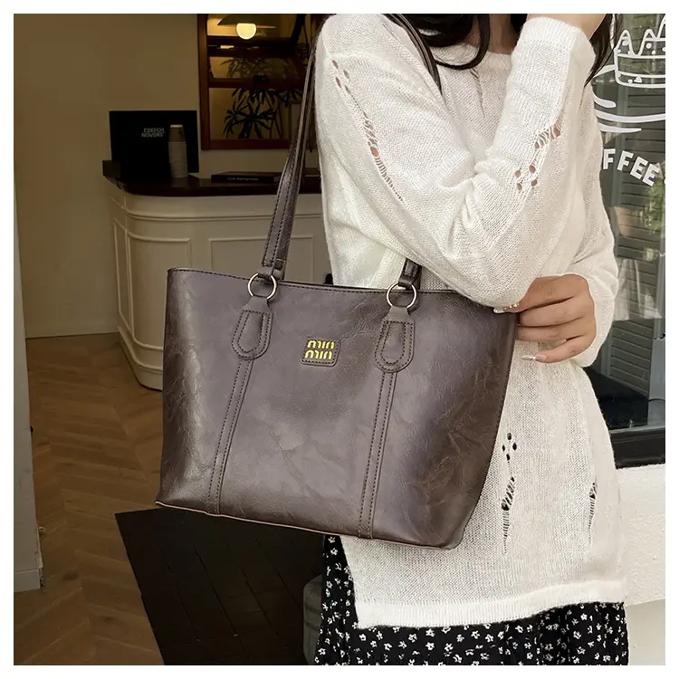 2025 Korean Style Brown Leather Tote Bag for Women — feature 14