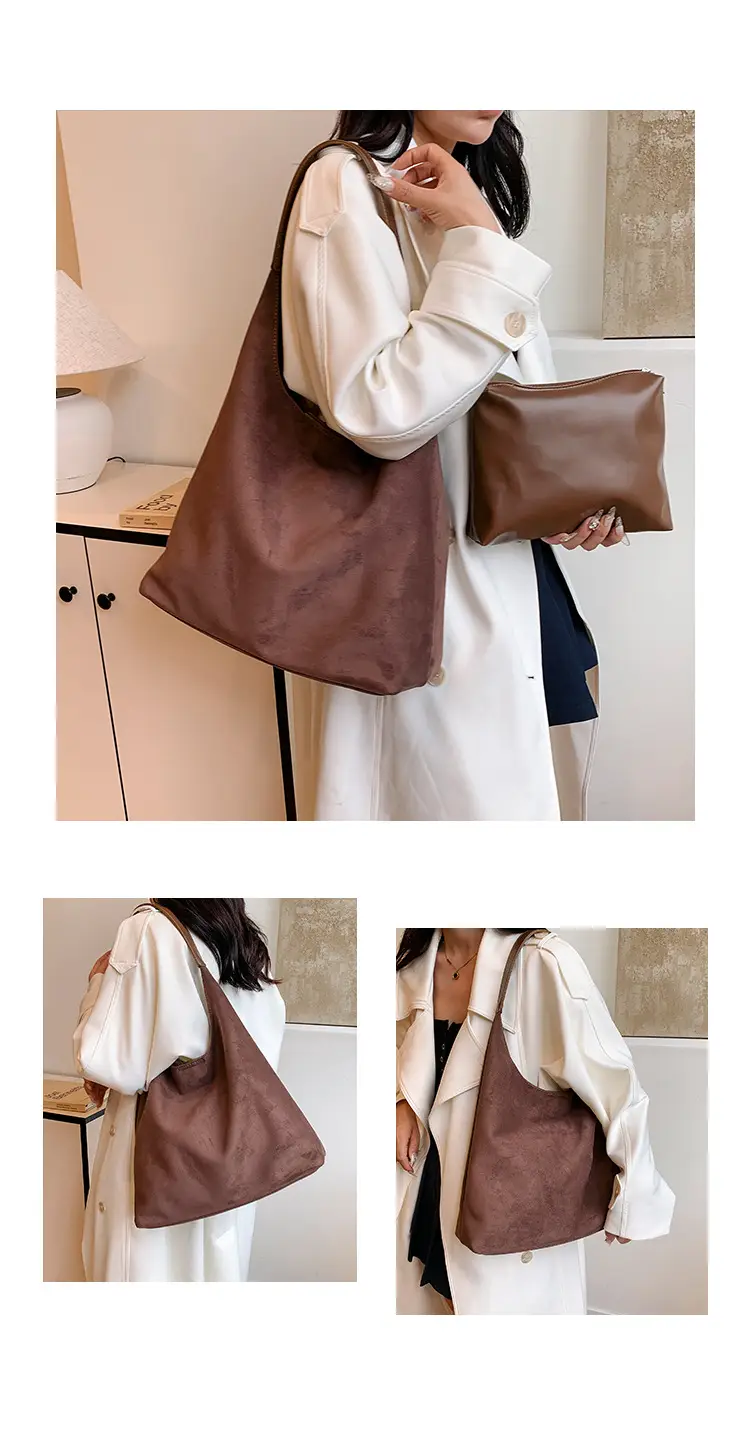 Large Capacity Velvet Shoulder Bag for Women 2025 Autumn — feature 8