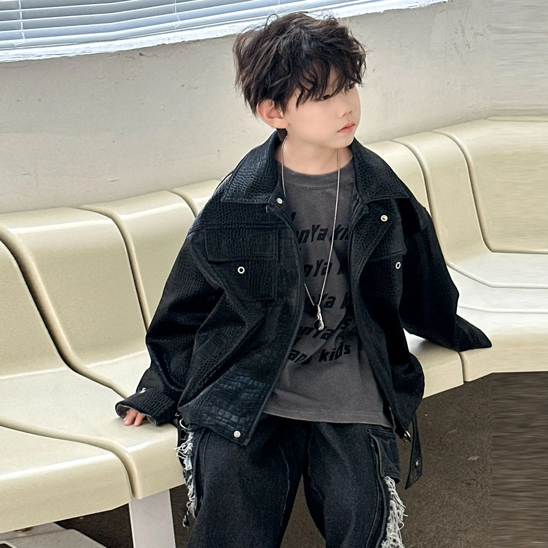 Boys Sweatshirt Kids Casual Long Sleeve Grey 2025 — feature 9