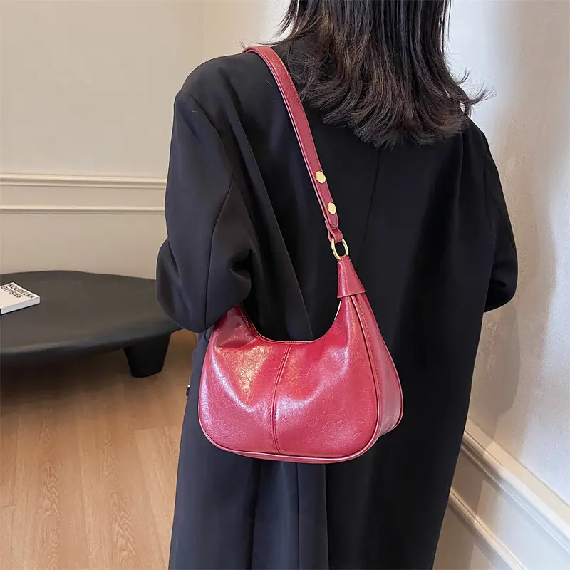 Retro Brown Leather Shoulder Bag Women 2025 - Image 7