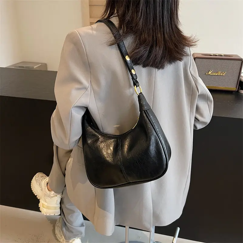 Retro Brown Leather Shoulder Bag Women 2025 - Image 8