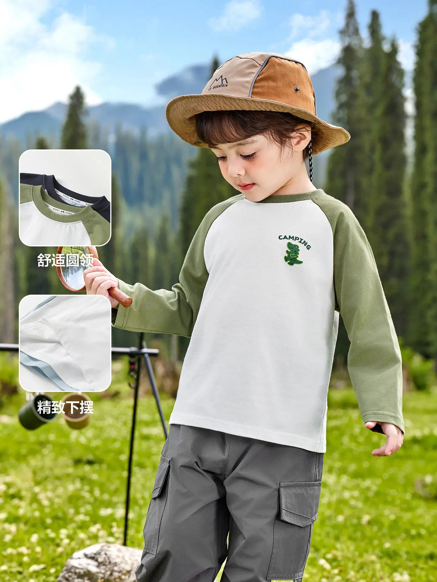 Kids Pure Cotton Long Sleeve T-Shirt Spring Outfit - Image 5
