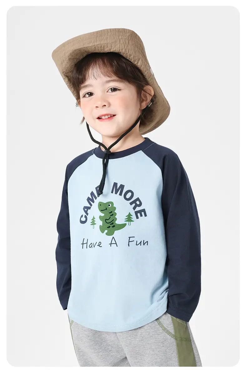 Kids Pure Cotton Long Sleeve T-Shirt Spring Outfit — feature 14