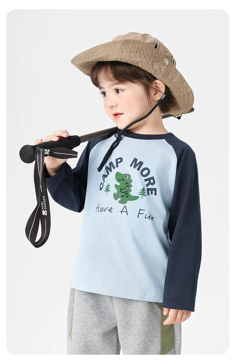 Kids Pure Cotton Long Sleeve T-Shirt Spring Outfit — feature 15