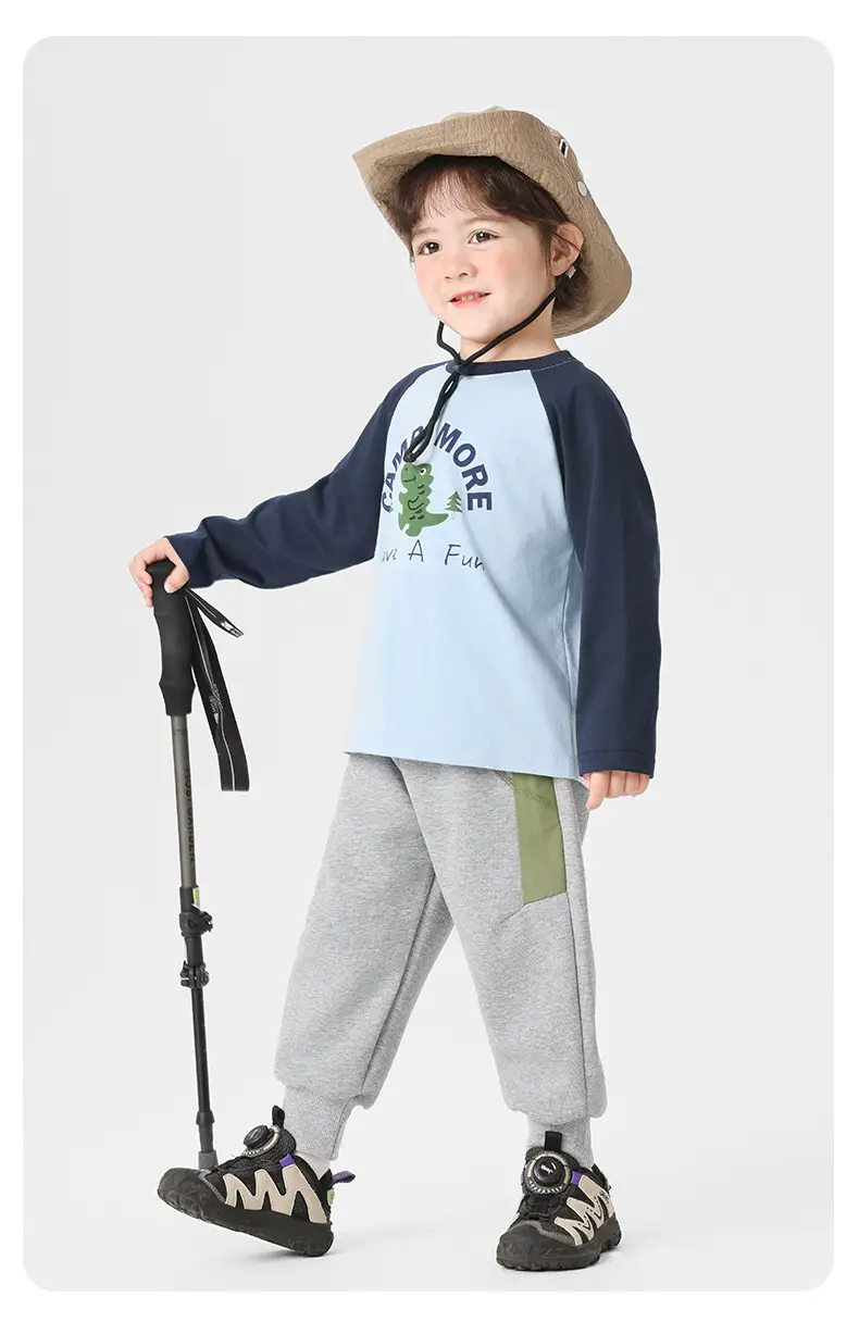 Kids Pure Cotton Long Sleeve T-Shirt Spring Outfit — feature 16