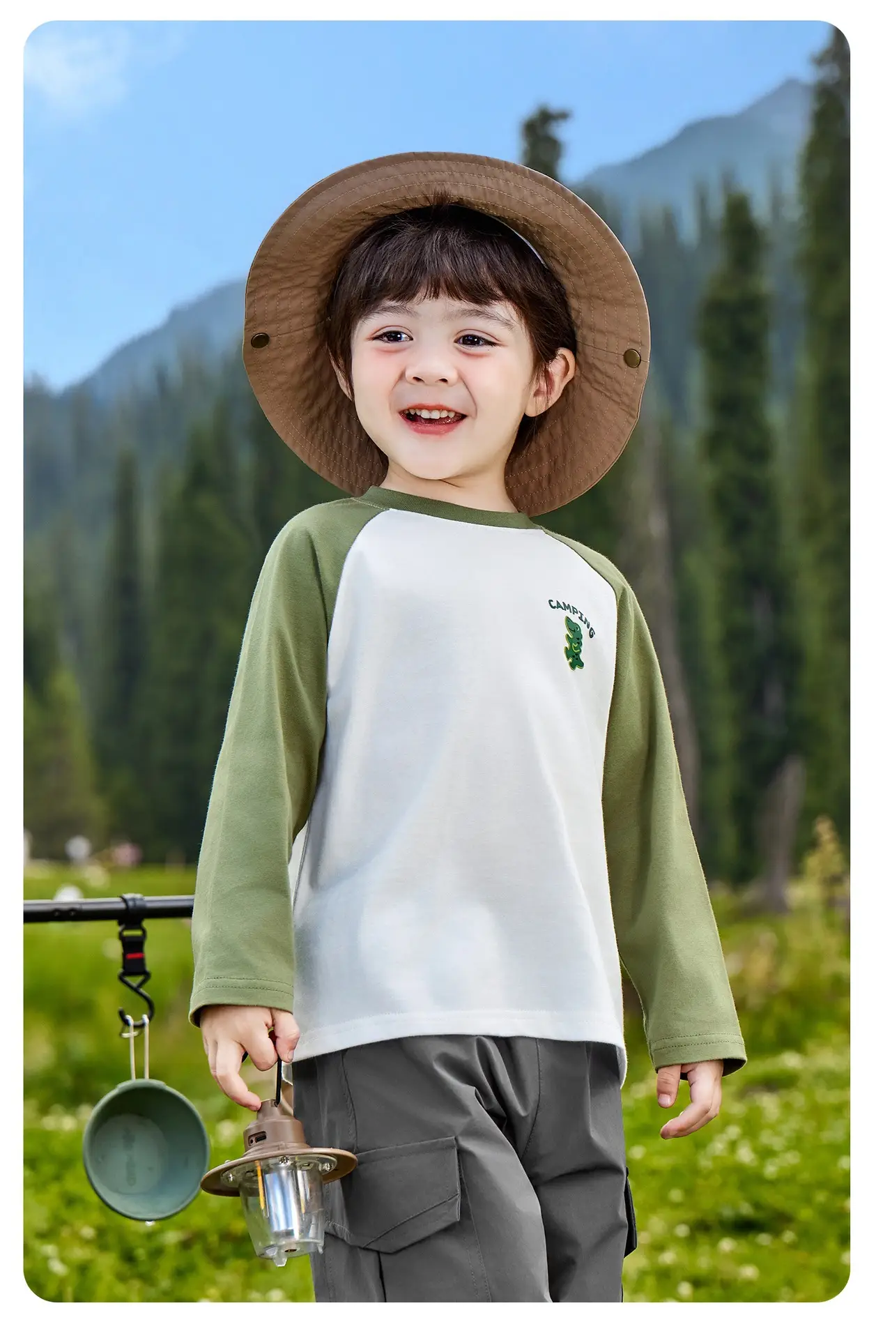 Kids Pure Cotton Long Sleeve T-Shirt Spring Outfit — feature 17