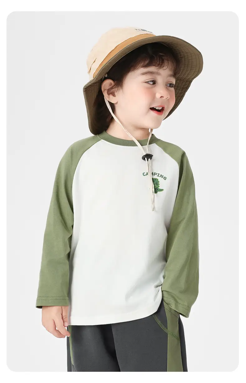 Kids Pure Cotton Long Sleeve T-Shirt Spring Outfit — feature 21