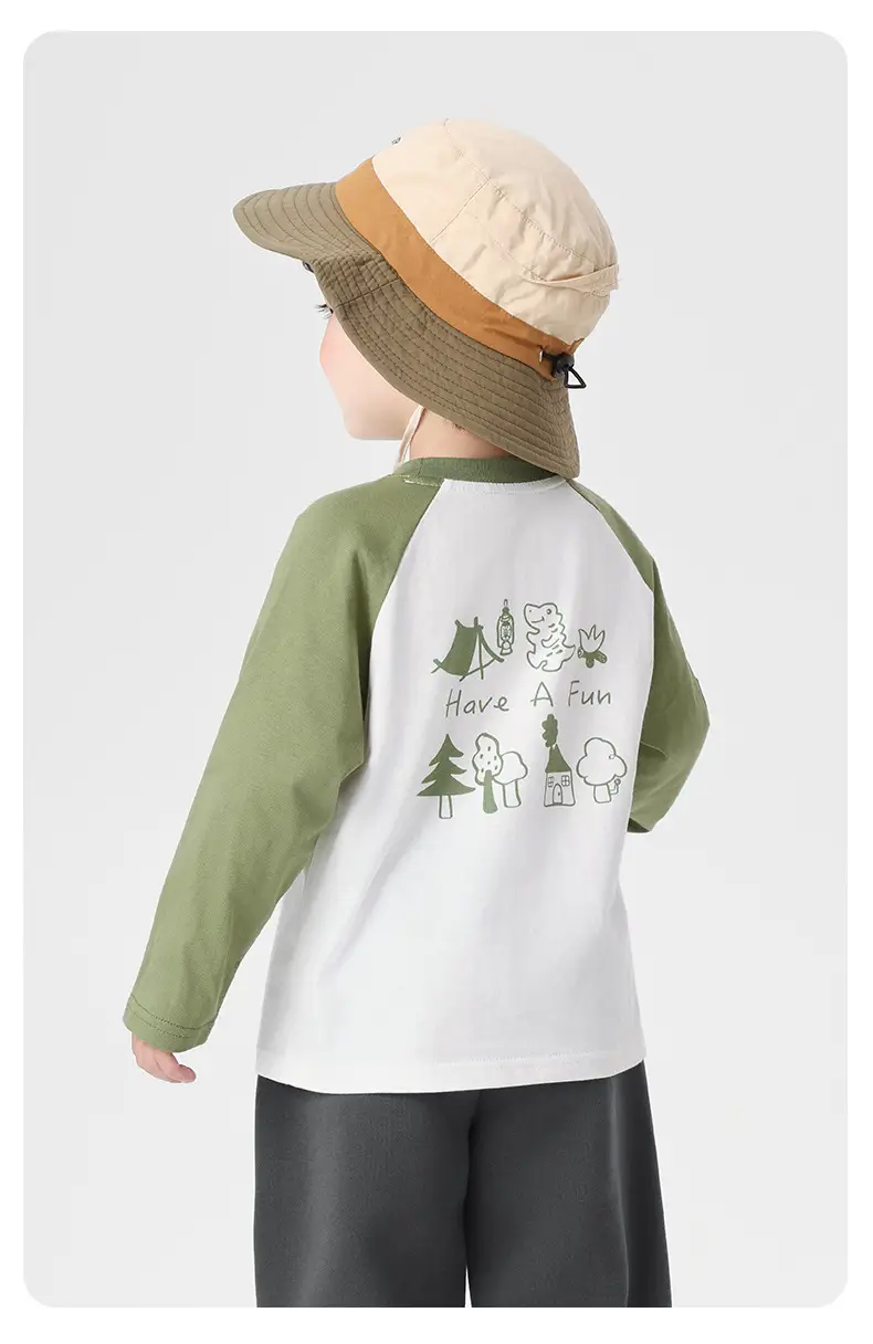 Kids Pure Cotton Long Sleeve T-Shirt Spring Outfit — feature 22