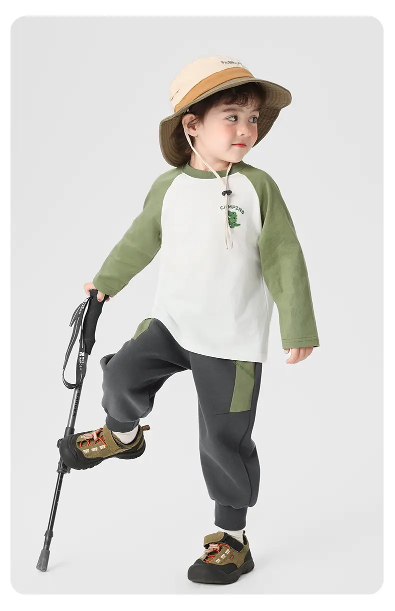 Kids Pure Cotton Long Sleeve T-Shirt Spring Outfit — feature 24