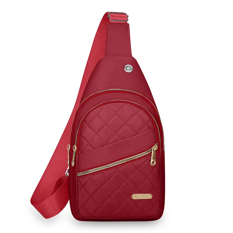 Women's Multi-Layer Crossbody Bag Purple Rhombus Design - Image 10
