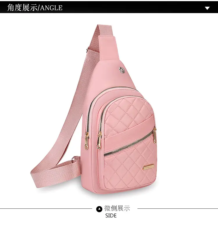 Women's Multi-Layer Crossbody Bag Purple Rhombus Design — feature 14
