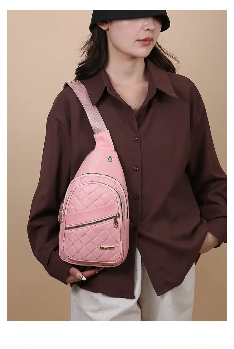 Women's Multi-Layer Crossbody Bag Purple Rhombus Design — feature 24