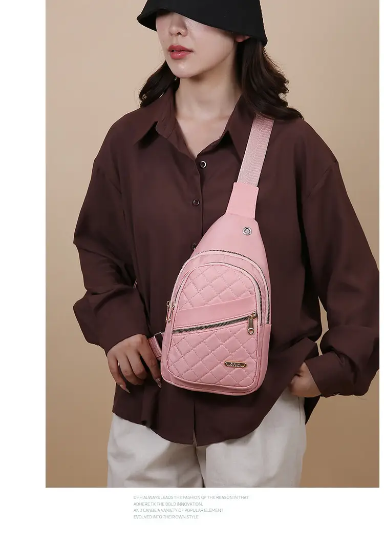 Women's Multi-Layer Crossbody Bag Purple Rhombus Design — feature 25
