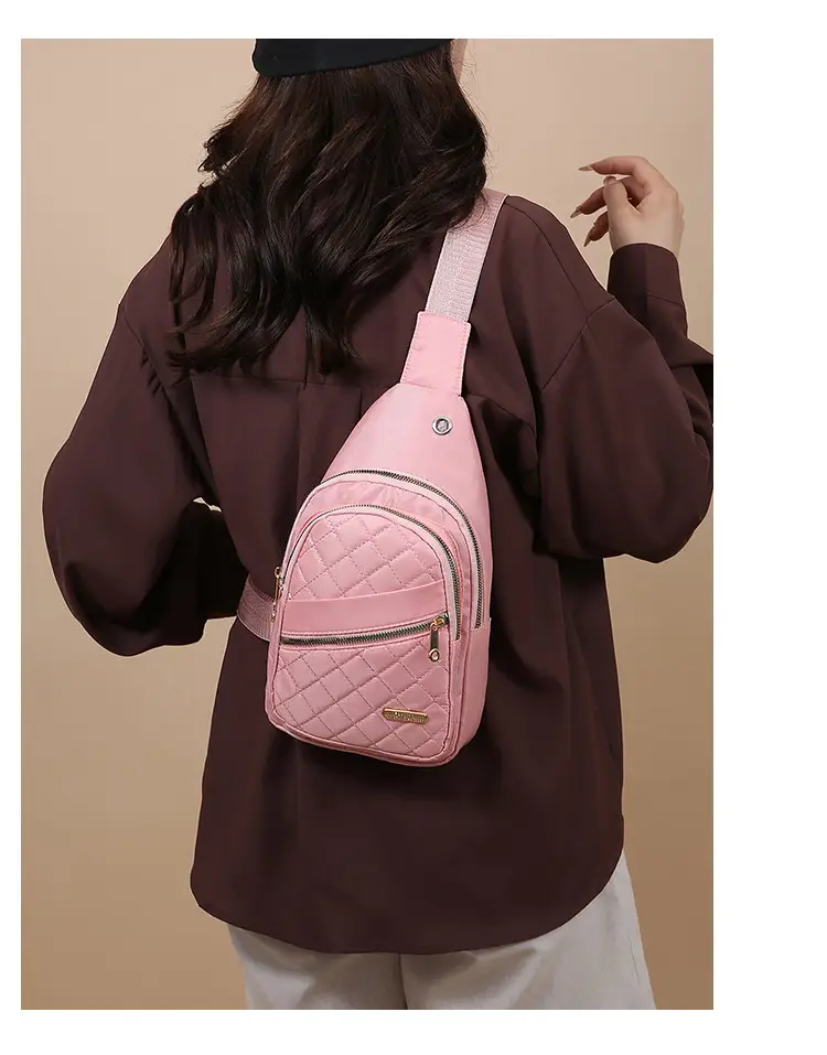 Women's Multi-Layer Crossbody Bag Purple Rhombus Design — feature 26