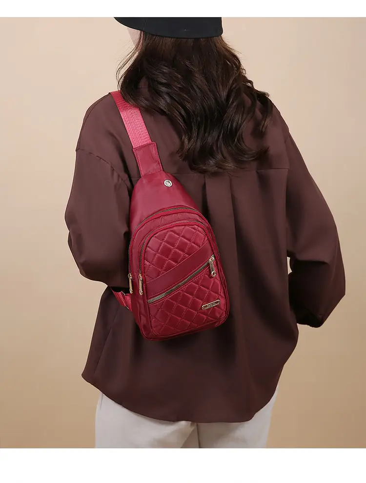 Women's Multi-Layer Crossbody Bag Purple Rhombus Design — feature 28