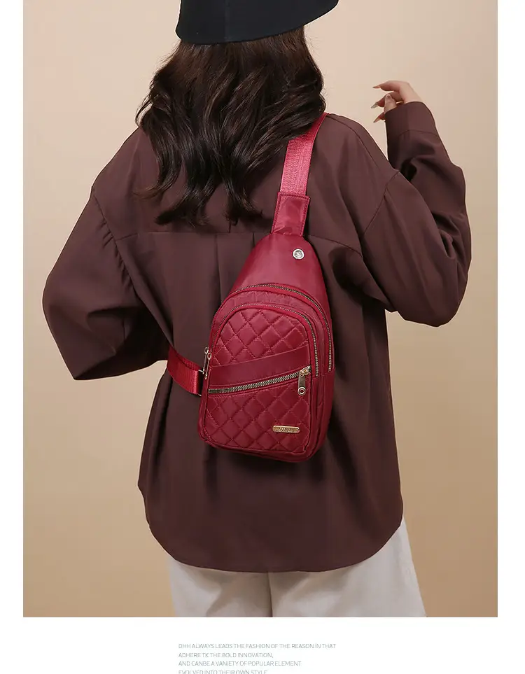 Women's Multi-Layer Crossbody Bag Purple Rhombus Design — feature 29
