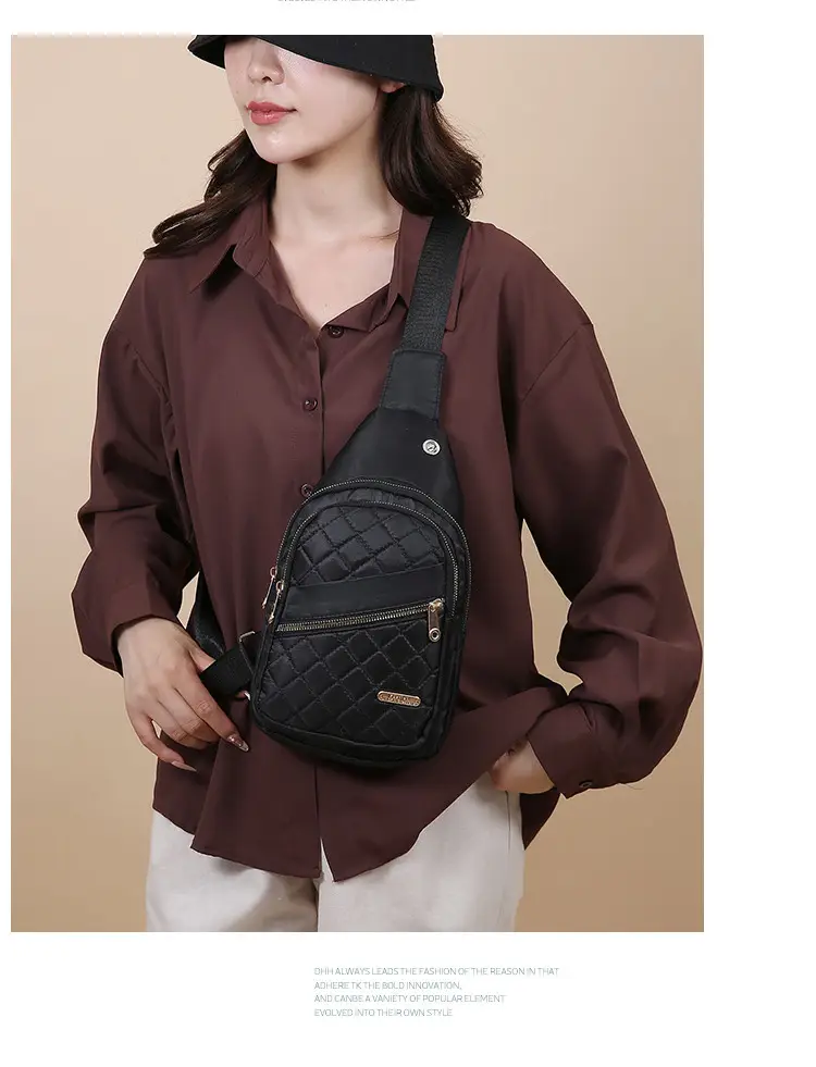Women's Multi-Layer Crossbody Bag Purple Rhombus Design — feature 30