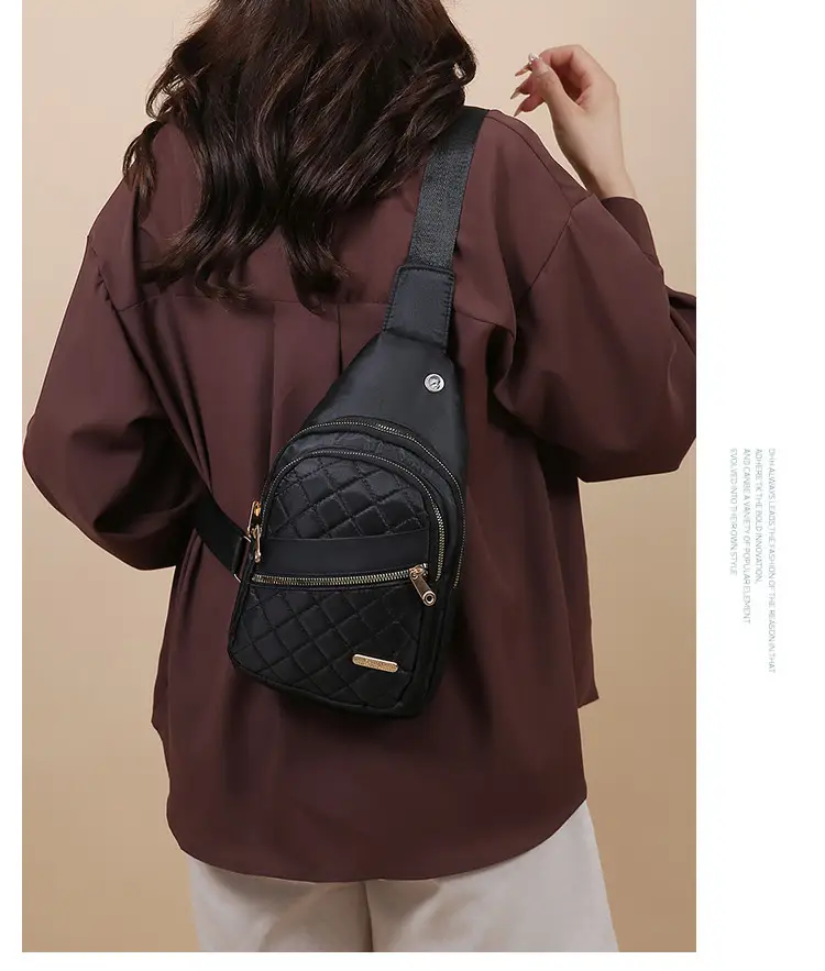 Women's Multi-Layer Crossbody Bag Purple Rhombus Design — feature 32