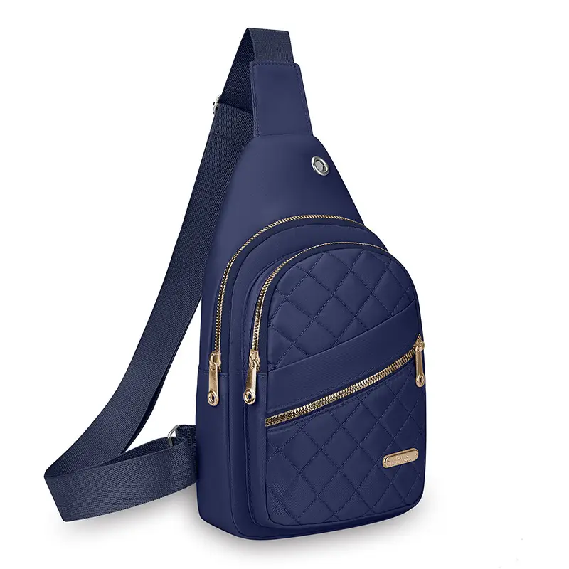 Women's Multi-Layer Crossbody Bag Purple Rhombus Design - Image 3