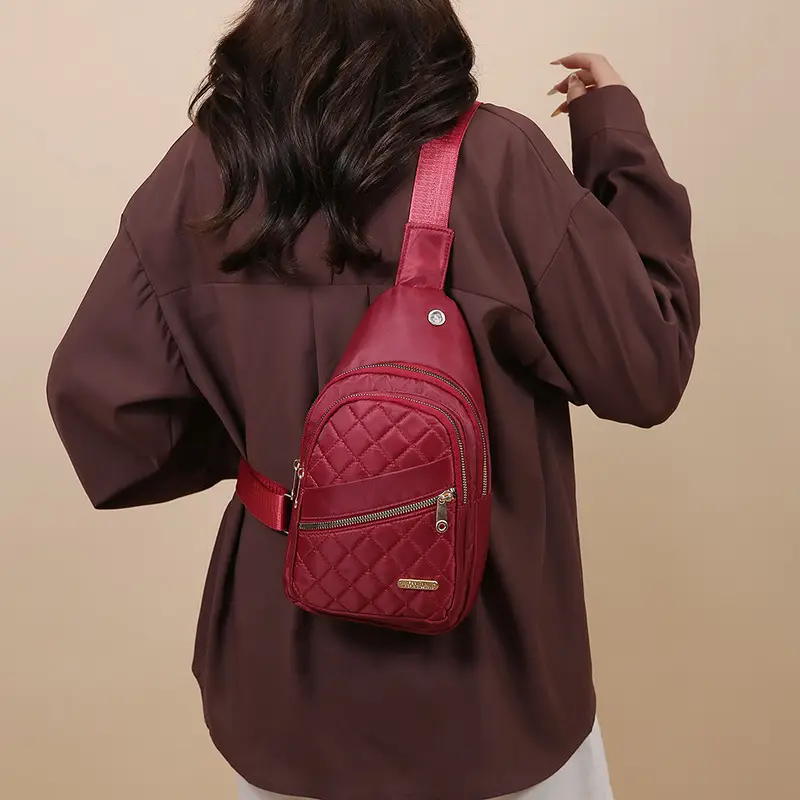Pink Rhombus Crossbody Bag for Women Large Capacity - Image 8