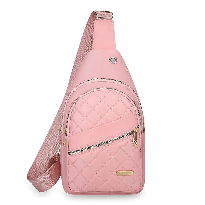 Pink Rhombus Crossbody Bag for Women Large Capacity - Image 3