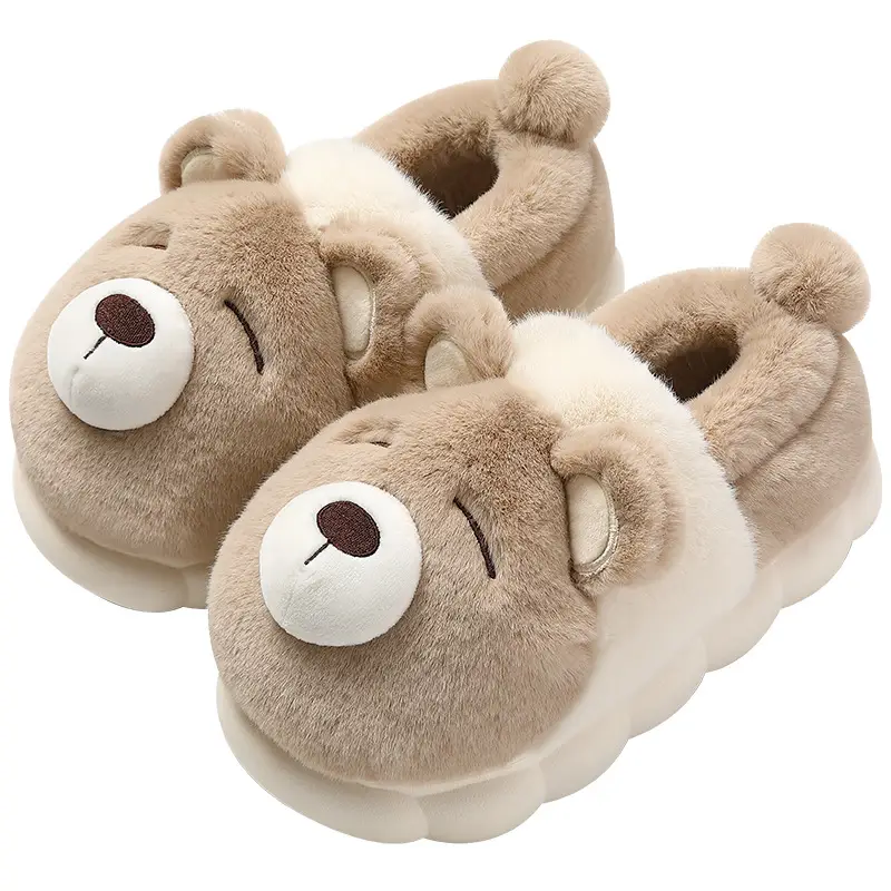 Women's Winter 2024 New Style Cotton Slippers with Poop Feeling, Indoor Home Cute Plush Warm Couple Cotton Shoes - Image 9