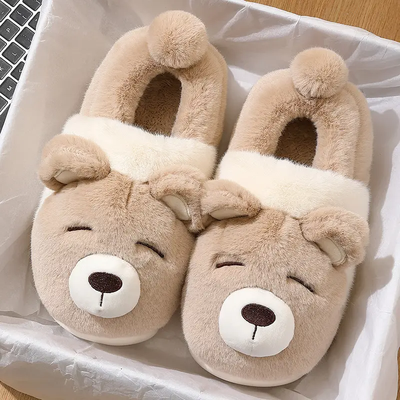 Women's Winter 2024 New Style Cotton Slippers with Poop Feeling, Indoor Home Cute Plush Warm Couple Cotton Shoes - Image 12