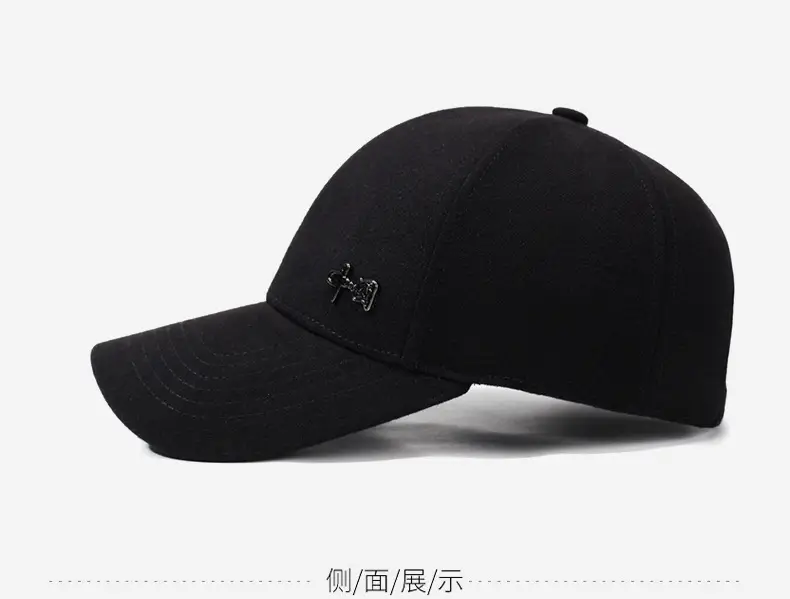 Men's Black Baseball Cap with Logo Outdoor Use — feature 10