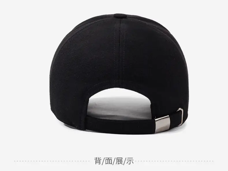 Men's Black Baseball Cap with Logo Outdoor Use — feature 11