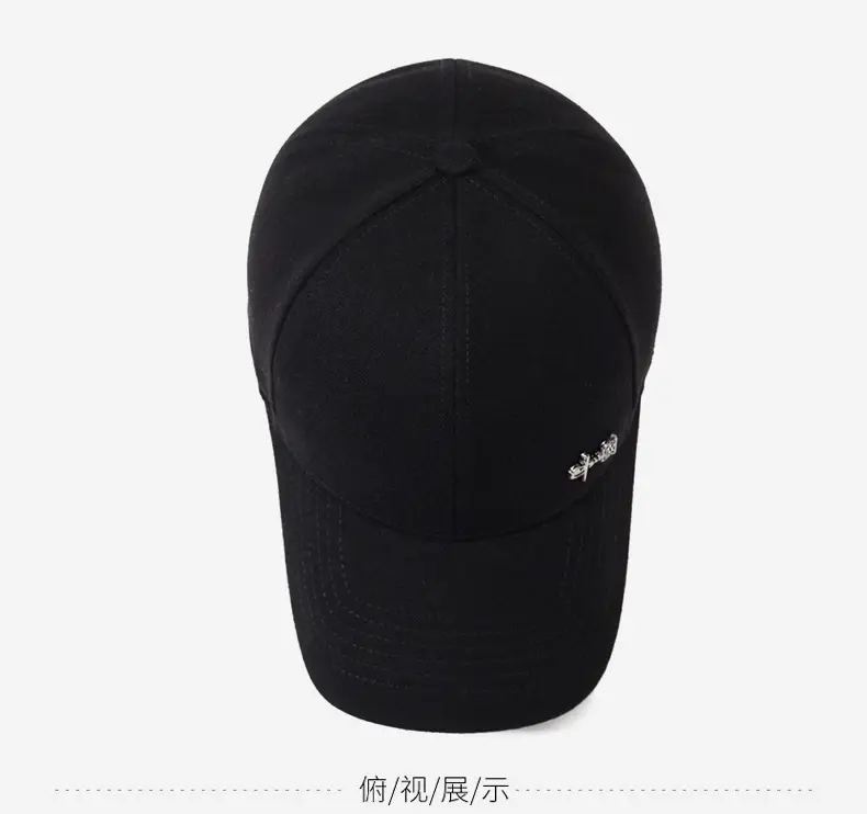 Men's Black Baseball Cap with Logo Outdoor Use — feature 12