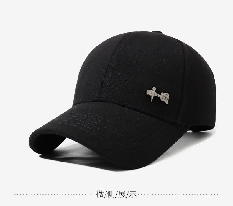 Men's Black Baseball Cap with Logo Outdoor Use — feature 9