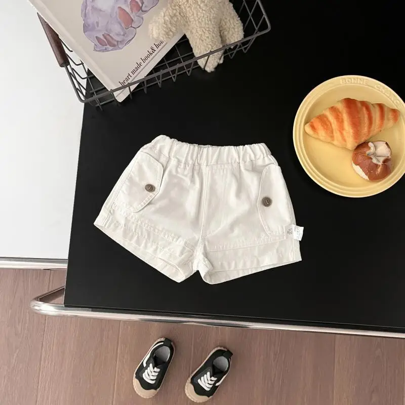 Boys Cartoon Print Cotton Shorts Set Blue Striped - Image 2