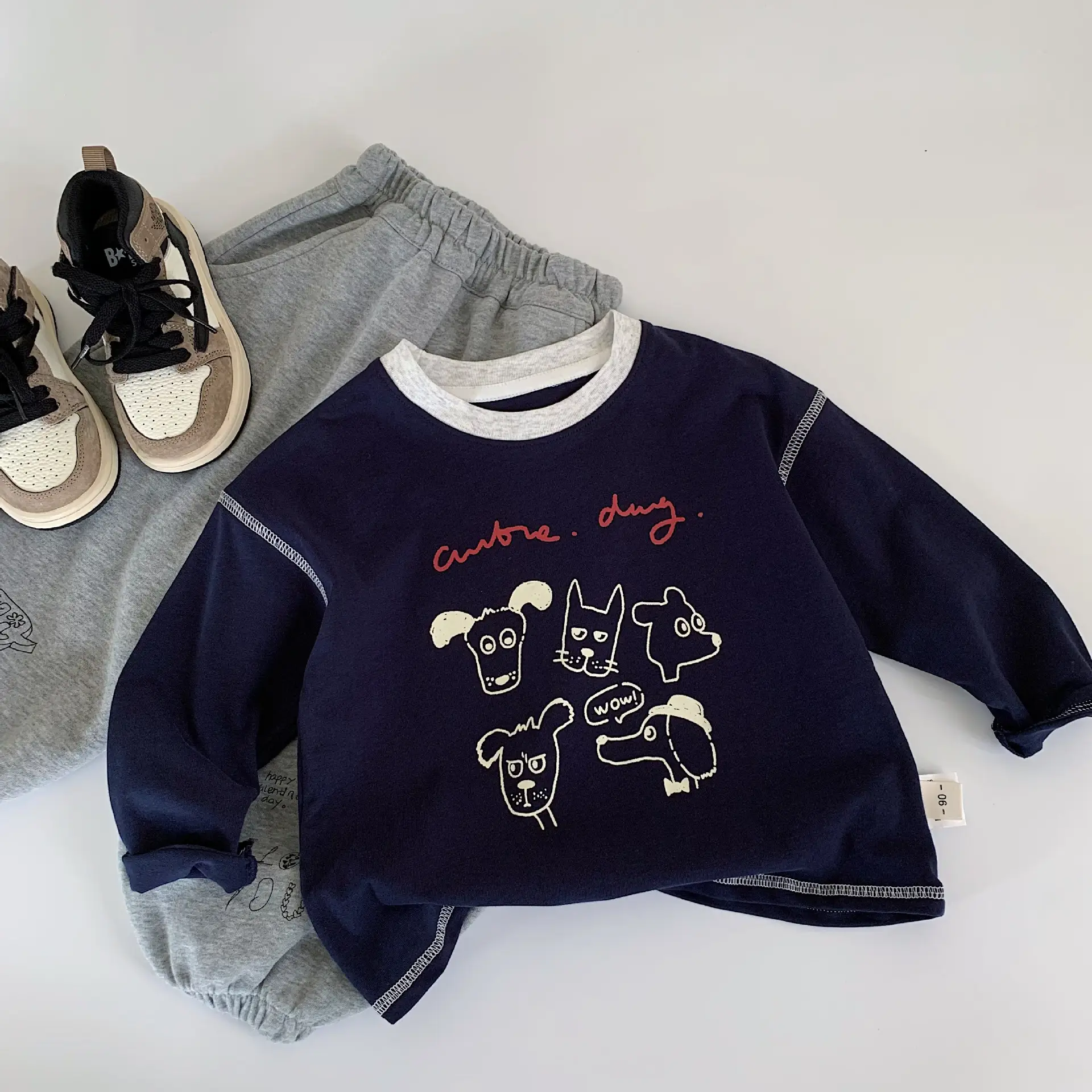 Mai Bao Boys T-Shirt 2026 Spring New Korean Style Cartoon Print Top