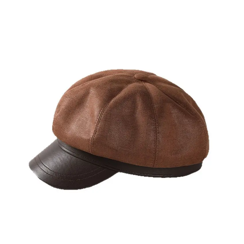 Women Duckbill Beret Hat Brown New Autumn Winter - Image 9