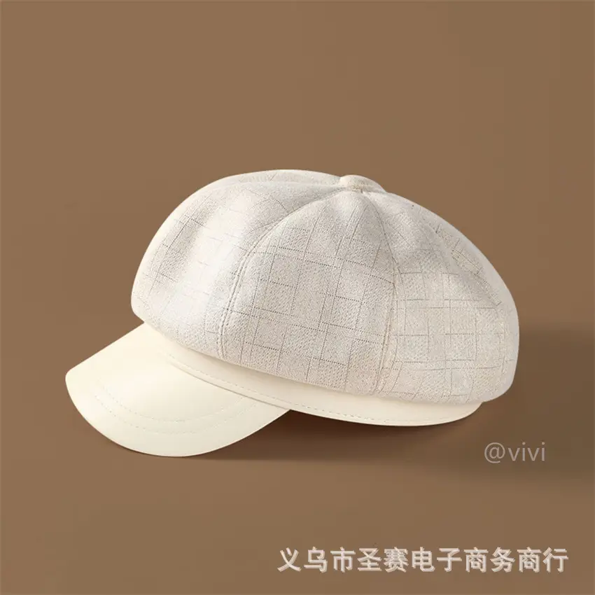 Women Duckbill Beret Hat Brown New Autumn Winter - Image 2
