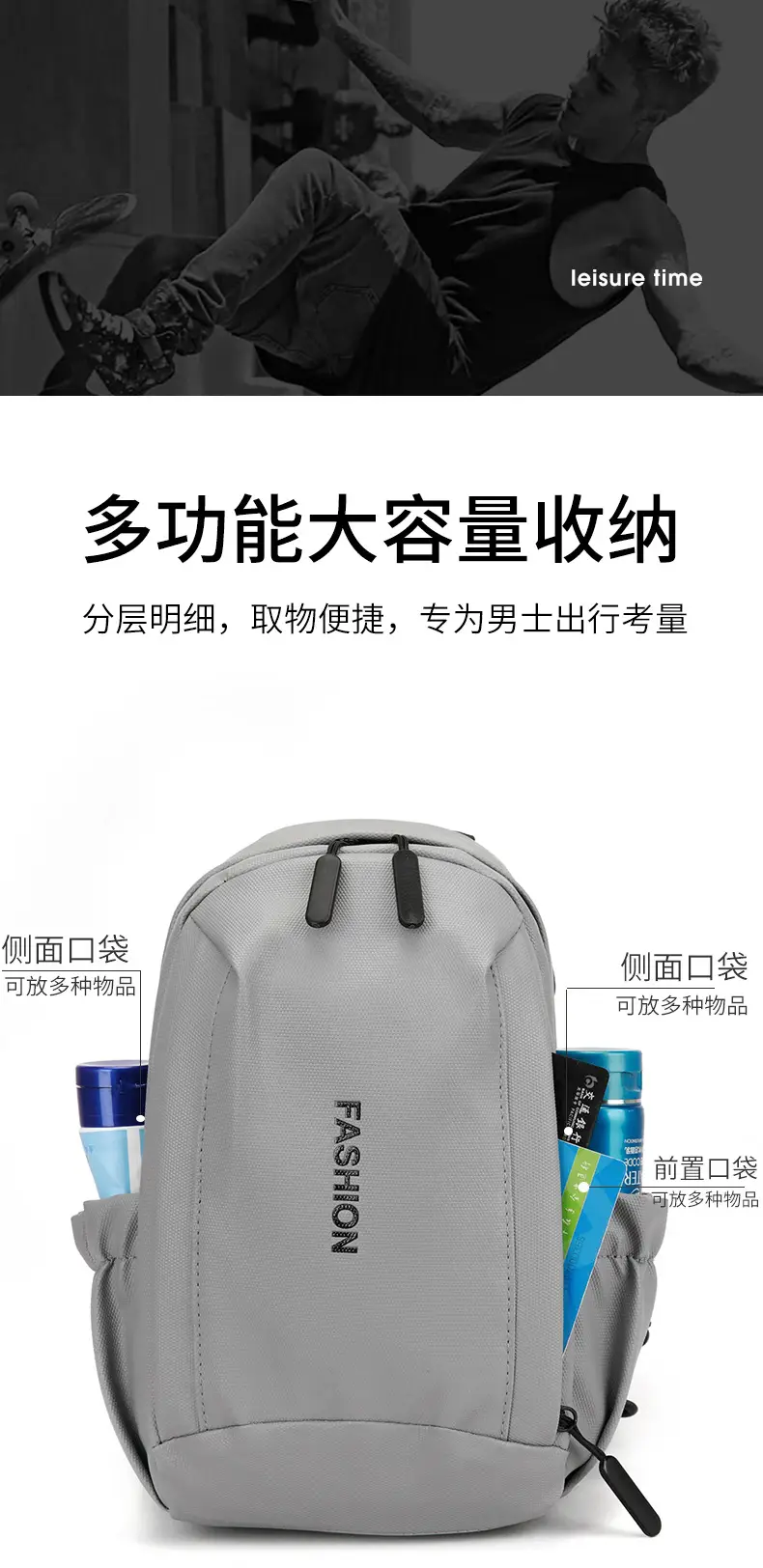 Fashionable Black Crossbody Bag for Men — feature 7