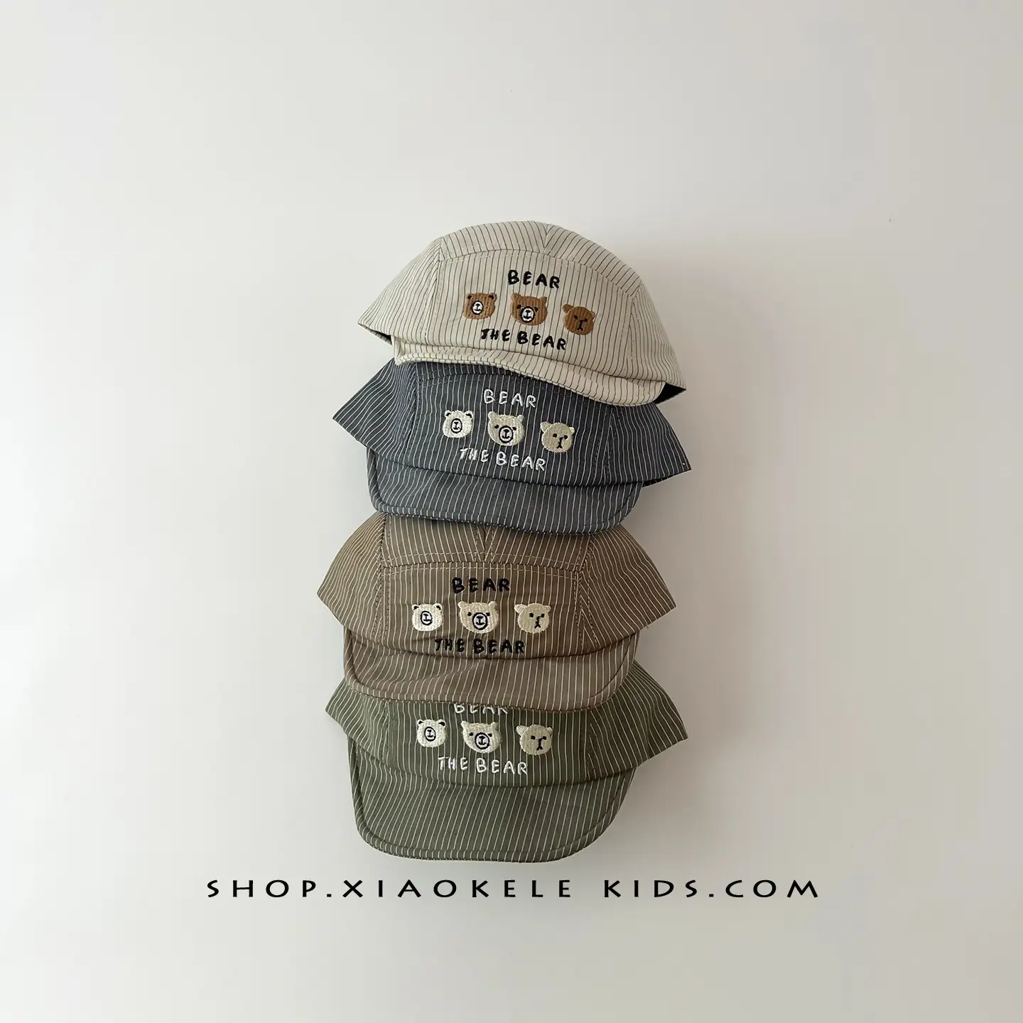 Baby Striped Cap for Boys Girls Beige - Image 5