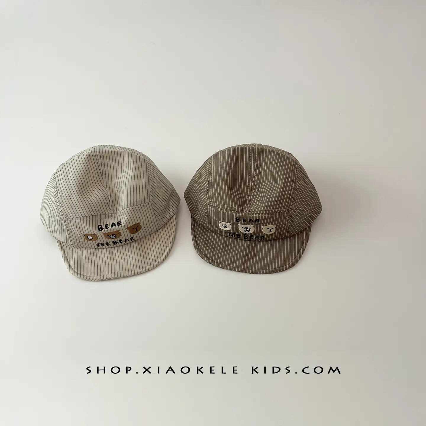 Baby Striped Cap for Boys Girls Beige - Image 7